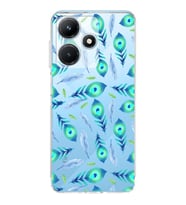 PrintiFy İnfinix Hot 30i ile Uyumlu Nazar Boncuğu 3 Baskılı Kamera Korumalı Şeffaf Silikon Kılıf