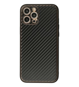 Mey İthalat® iPhone 12 Pro Max Kılıf Coco Karbon Silikon - Siyah