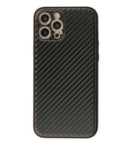 Mey İthalat® iPhone 12 Pro Max Kılıf Coco Karbon Silikon - Siyah