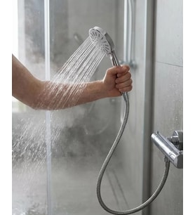 Spiral Hortumlu 4 Kademeli Krem El Duşu Başlığı Banyo Duş Seti