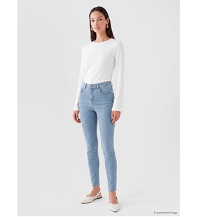 LC WAIKIKI İndigo Yüksek Bel Süper Skinny Fit Kadın Jean Pantolon