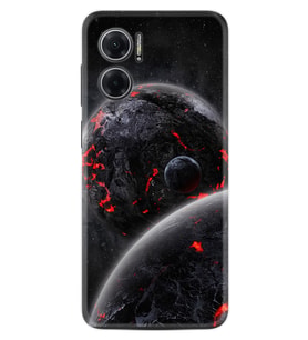 Xiaomi Redmi Note 11E Kılıf Resimli Desenli Silikon Platinium Series Kara Dünya 1902
