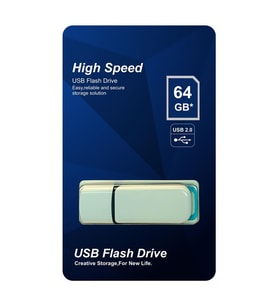 Elba 64GB Plastik Beyaz-Mavi 2.0 USB Flash Bellek