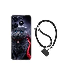 Spark 10 Pro Kılıf Silikon Boyun Askılı İpli Desenli Silikon Super Cat 1666