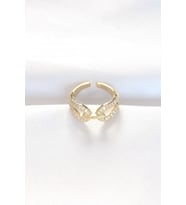 Zirkon Taşlı Gold Renk Ayarlanabilir Yüzük - TJ-BYK3109