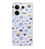 PrintiFy Xiaomi Redmi Note 13 Pro 5G ile Uyumlu Nazar Boncuğu 2  Kamera Korumalı Şeffaf  Kılıf