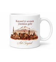 Kayseri Temalı Kişiye Özel Baskılı Kupa Bardak Memleket Hediye