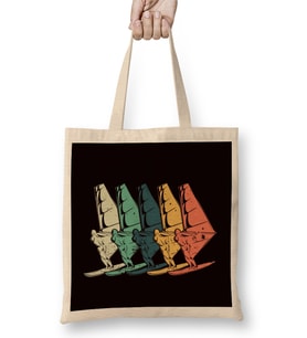 Vintage Windsurfing Water Sports Retro Windsurfer Surfing Bez Çanta Uzun Saplı
