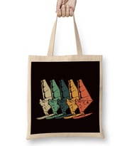 Vintage Windsurfing Water Sports Retro Windsurfer Surfing Bez Çanta Uzun Saplı