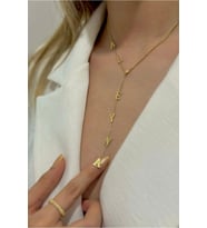 Kişiye Özel İsimli Y Model Gümüş Kadın Kolye (Renksiz)