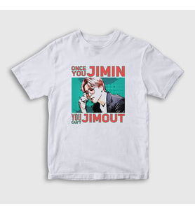Presmono Unisex Çocuk Beyaz Jimout K Pop Jimin Bts T-Shirt 272232tt