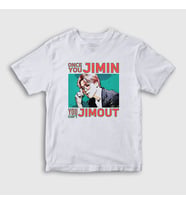 Presmono Unisex Çocuk Beyaz Jimout K Pop Jimin Bts T-Shirt 272232tt