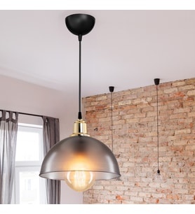 Haus Yarım Küre Buzlu Füme ABS Altın Kuka Süslü Sarkıt Mutfak Salon Avize Kafe Kuaför Aydınlatma