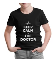 Keep Calm i am the Doctor Siyah Çocuk Tshirt