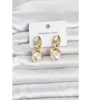 316L Çelik Gold Renk Çiçek Model Kadın Küpe