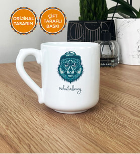 Kişiye Özel Cool Aslan Hediye Kupa Bardak Oval Aslan Baskılı