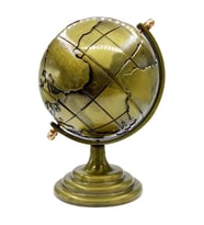 Vintage Metal Dünya Küre Biblo Antik Bronz 12 cm (Karışık)