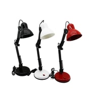 METAL AKROBAT AYAKLI ELEKTRİKLİ MASA LAMBASI RENKLİ PLASTİK TABLA - KAFA (5343)