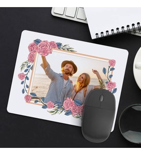 Kişiye Özel Çiçek Motifli Fotoğraflı Mousepad