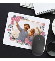 Kişiye Özel Çiçek Motifli Fotoğraflı Mousepad