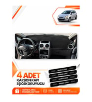 OPEL CORSA D (2006-2014) Uyumlu Ön Torpido Koruma Kılıfı Halısı - Siyah