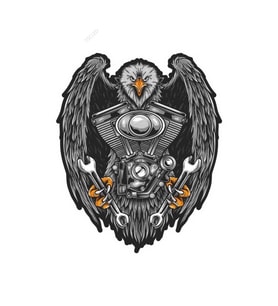 V Motor Kartal Sticker 13cm