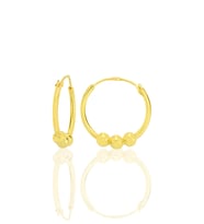 Gümüş altın yaldızlı 16 mm italyan toplu halka küpe  SGTL12756GOLD