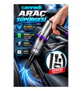 22.000 Pa Kablosuz Araç Süpürgesi – 9000 mAh Bataryalı 220W Turbo Güçlü