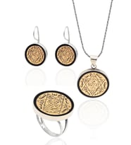 Hz Süleyman Mührü El işçiliği Otantik Gümüş Üçlü Set 201023382