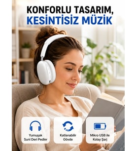 Katlanabilir Bluetooth V5.0 Kablosuz Kulaklık 400 mAh, Gürültü Azaltma Yeni Nesil