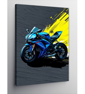 Kanvas Tablo Renkli Yarış Motosikleti