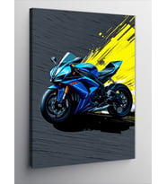 Kanvas Tablo Renkli Yarış Motosikleti
