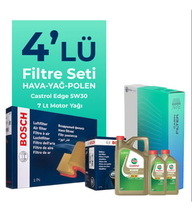 BOSCH Amarok 2.0 Dizel Filtre Bakım Seti Castrol Motor Yağlı (2010-2017) 4 Lü