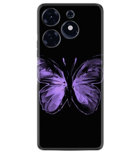 Tecno Spark 10 Pro Kılıf Resimli Desenli Silikon Platinium Series Black Butterfly 1879