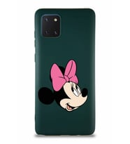 Samsung Galaxy Note 10 Lite Soft Premier Kapak Minnie Mouse-A Tasarımlı Silikon Kılıf - Yeşil (Şeffaf)