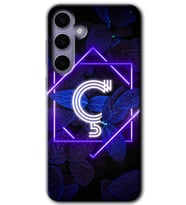 Galaxy S24 Kılıf HD Desen Baskılı Kılıf - Dark Neon Yaprak Ç Harfi