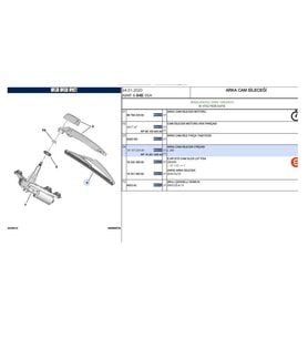 ARKA SİLECEK SÜPÜRGESİ 2008/407/508(R8)5008(T87E) C2/C3/C4/C5/DS3