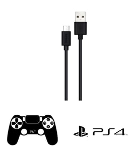 Philips Playstation 4 İle Uyumlu Joystick Şarj Kablosu UsbA to Micro 3A 45W Universal Hızlı Şarj Data Kablo 2Metre DLC3106U (Siyah)