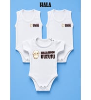 NSR Tasarım Hediye Hala Seri Baskılı Yazılı Erkek Bebek Body Zıbın Çoklu Seriler