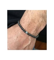 Erkek - Hematit Detay Elegant Doğal Taş Bileklik  Güç Taşı > Handmade