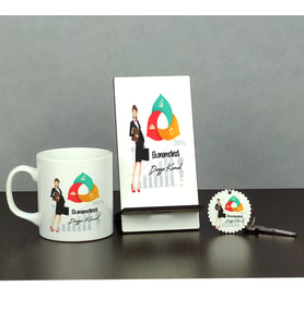 Ekonometrist Üçlü Set (Kupa + Telefon Standı + Anahtarlık)