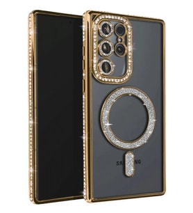 Northcity Samsung Galaxy S25 Ultra Uyumlu Kılıf Joke Simli Magneticsafe Kılıf - Gold