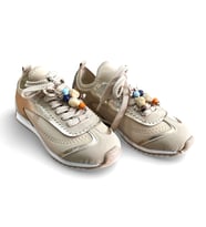Prens 208 Kadın Slip On Düz Taban Boncuklu Spor Ayakkabı (Bej)