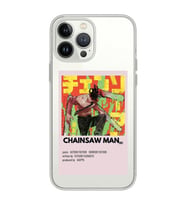 Iphone 15 Pro Uyumlu Chainsaw Man Anime Desenli Şeffaf Telefon Kılıfı