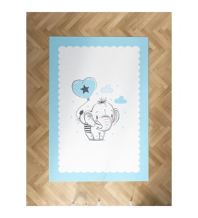 MEKTA HOME BEBEK VE ÇOCUK ODASI Filli Kalpli Balon Desenli Halı