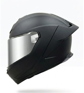 Motosiklet Kaskı Full Face Roxter Matt Black İridium Ayna ve Şeffaf Vizörlü Motorcu Kask