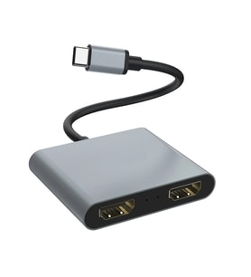Type C 4 in 1 Çift 4K Hdmi çıkış -20V Pd- Usb 3.0 port (Siyah)