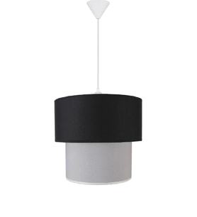 Şenay Aydınlatma Ikili Silindir Kumaş Avize Sarkıt-Siyah Gri