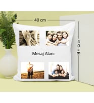 Kişiye Özel Kolaj Yastık Büyük Boy 40 Cm