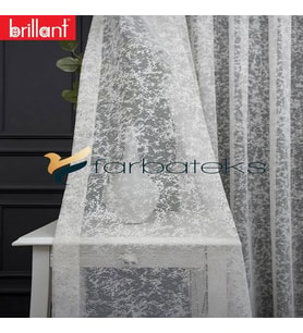 2Kat Pileli Brillant  Karlı Tasarım Yeni Modern Tasarım Tül Perde